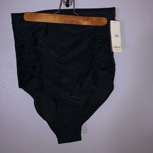 Ruched high waisted bikini bottoms
